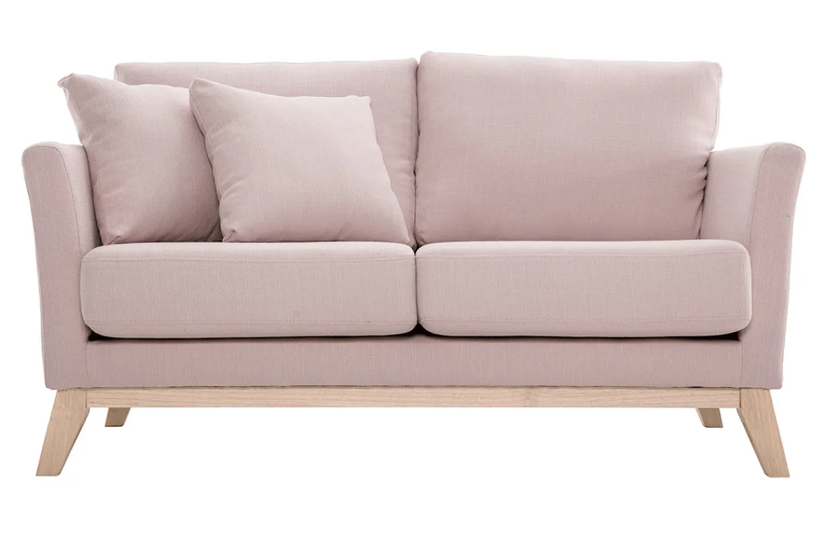 Miliboo Skandinavisches Sofa 2-Sitzer pastellrosa mit abnehmbarem Bezug OSLO* Design-sofas