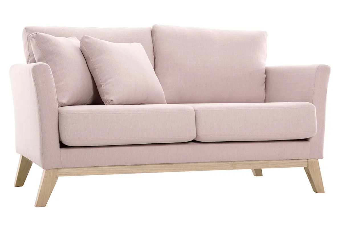 Miliboo Skandinavisches Sofa 2-Sitzer pastellrosa mit abnehmbarem Bezug OSLO* Design-sofas