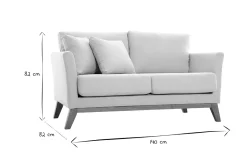 Miliboo Skandinavisches Sofa 2-Sitzer pastellrosa mit abnehmbarem Bezug OSLO* Design-sofas