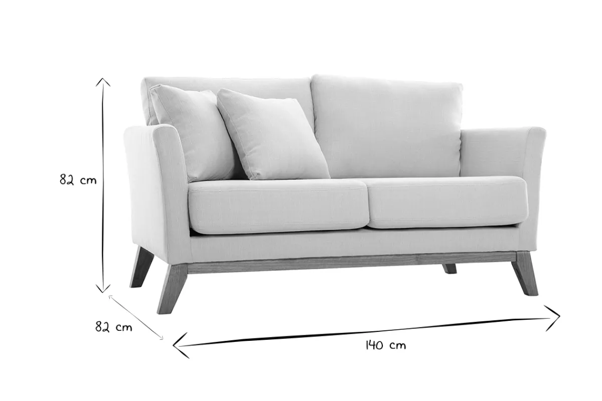 Miliboo Skandinavisches Sofa 2-Sitzer pastellrosa mit abnehmbarem Bezug OSLO* Design-sofas