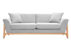 Miliboo Skandinavisches Sofa 3-Sitzer in Hellgrau und Esche ASAKO* Design-sofas