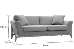 Miliboo Skandinavisches Sofa 3-Sitzer in Hellgrau und Esche ASAKO* Design-sofas