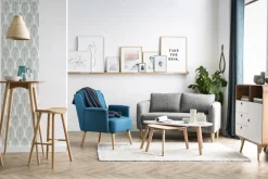 Miliboo Skandinavisches Sofa 2-Sitzer Hellgrau KURT* Design-sofas
