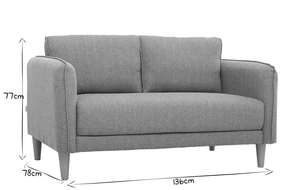 Miliboo Skandinavisches Sofa 2-Sitzer Hellgrau KURT* Design-sofas