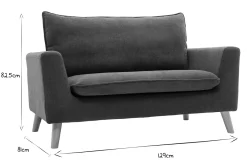 Miliboo Skandinavisches Sofa 2-Sitzer mit Samteffekt in Blaugrün JONAS* Design-sofas