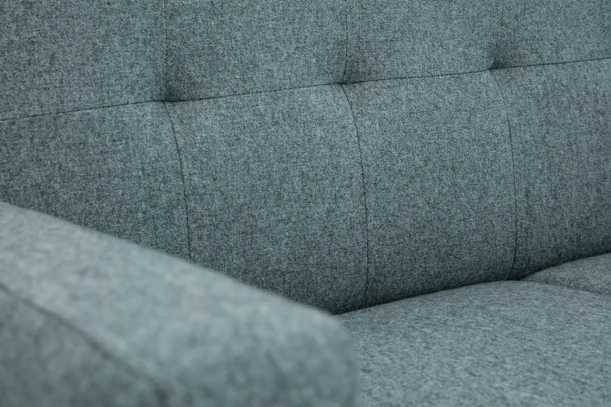 Miliboo Skandinavisches Sofa 2-Sitzer aus graugrünem Stoff und hellem Holz MOON* Design-sofas
