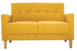 Miliboo Skandinavisches Sofa 2-Sitzer mit Samteffekt in Senfgelb MOON* Design-sofas