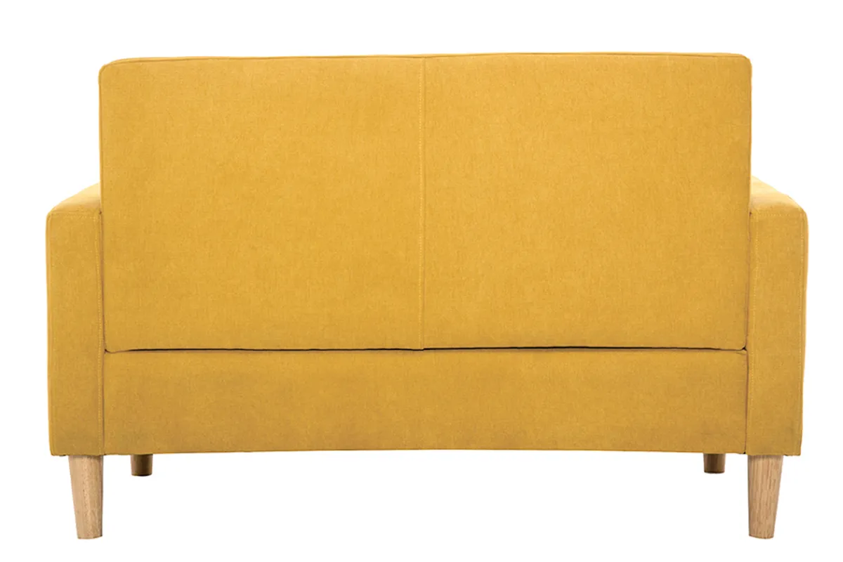 Miliboo Skandinavisches Sofa 2-Sitzer mit Samteffekt in Senfgelb MOON* Design-sofas