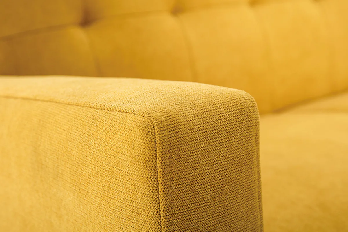 Miliboo Skandinavisches Sofa 2-Sitzer mit Samteffekt in Senfgelb MOON* Design-sofas