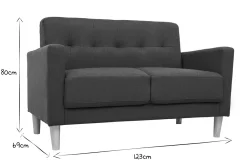 Miliboo Skandinavisches Sofa 2-Sitzer mit Samteffekt in Senfgelb MOON* Design-sofas