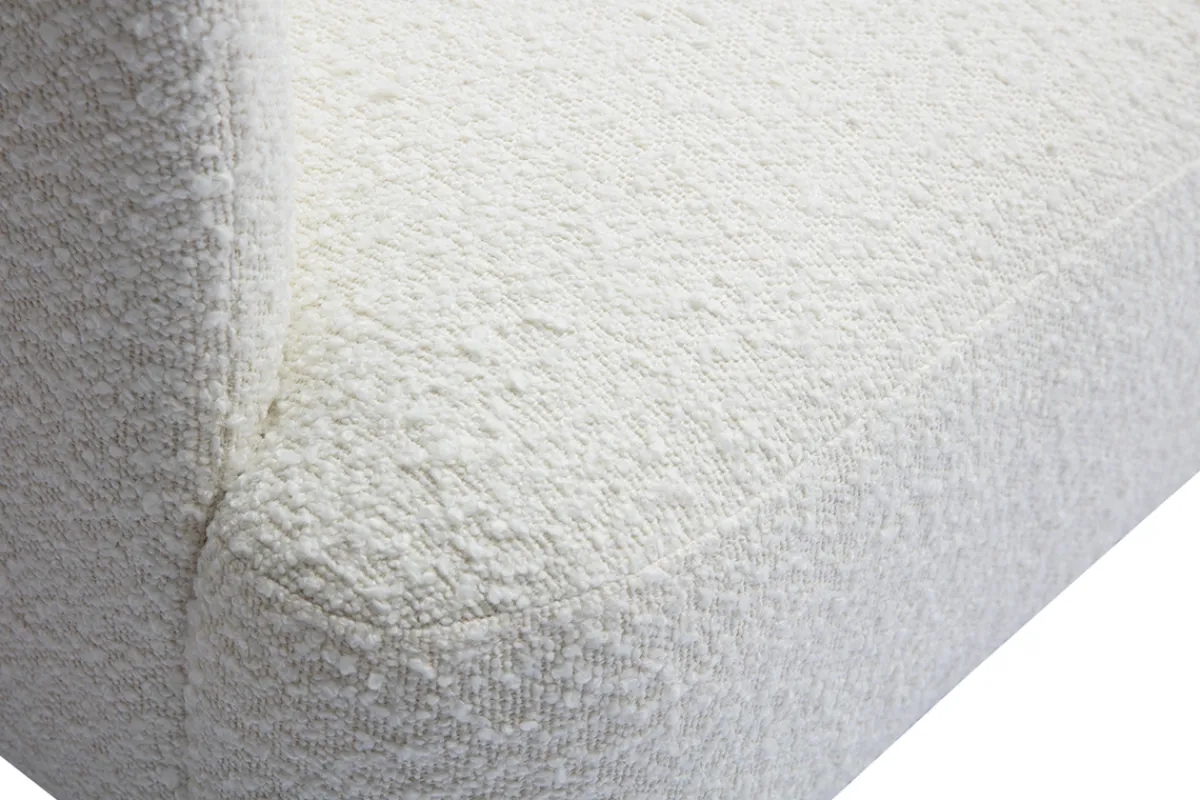 Miliboo Skandinavisches Sofa 2-Sitzer aus weißem Stoff mit Bouclé-Wolleffekt und hellem Holz ISKO* Design-sofas