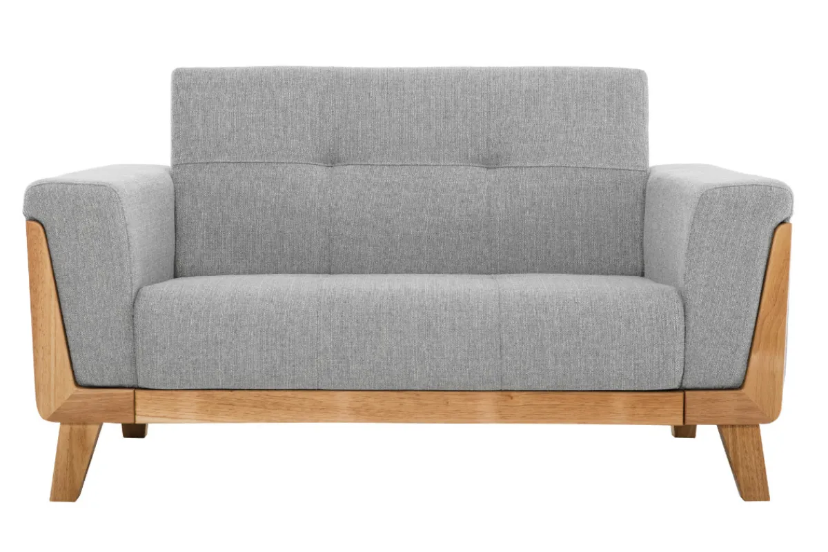 Miliboo Skandinavisches Sofa 2-Sitzer in Hellgrau und Holz FJORD* Design-sofas