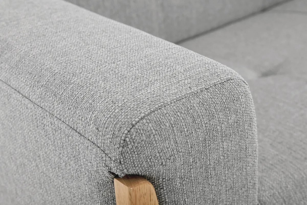 Miliboo Skandinavisches Sofa 2-Sitzer in Hellgrau und Holz FJORD* Design-sofas