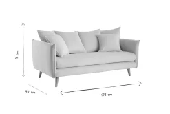 Miliboo Skandinavisches Sofa 3-Sitzer aus blaugrauem Stoff und hellem Holz OLYMPIA* Design-sofas