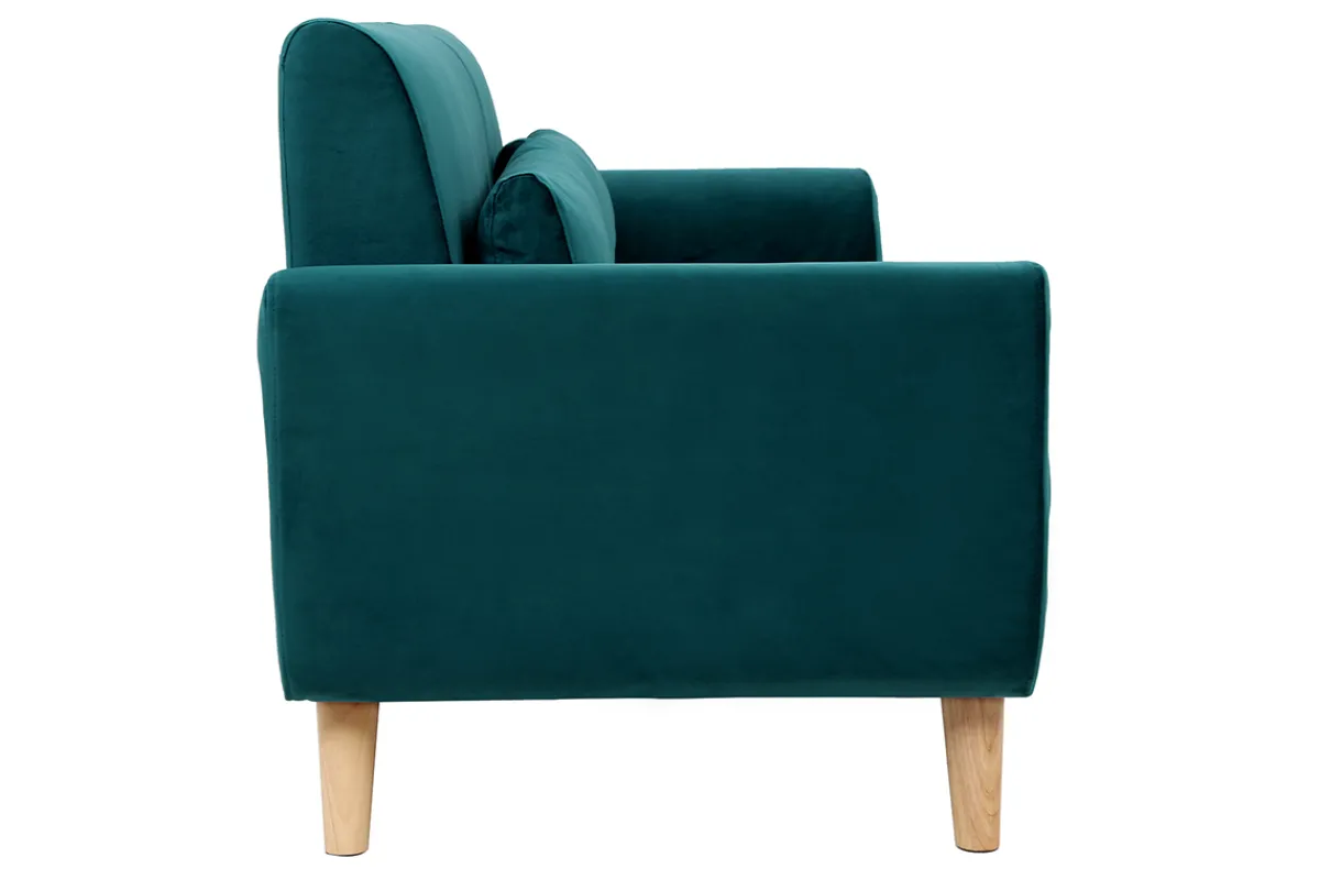 Miliboo Skandinavisches Sofa 3-Sitzer Samt Petrolblau EKTOR* Design-sofas