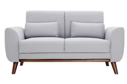 Miliboo Skandinavisches Sofa 2-Sitzer aus hellgrauem Stoff und dunkles Holz EKTOR* Design-sofas