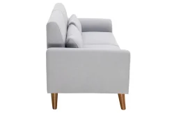 Miliboo Skandinavisches Sofa 2-Sitzer aus hellgrauem Stoff und dunkles Holz EKTOR* Design-sofas