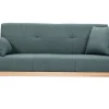 Miliboo Skandinavisches Sofa 3-Sitzer aus graugrünem Stoff und hellem Holz FJORD* Design-sofas