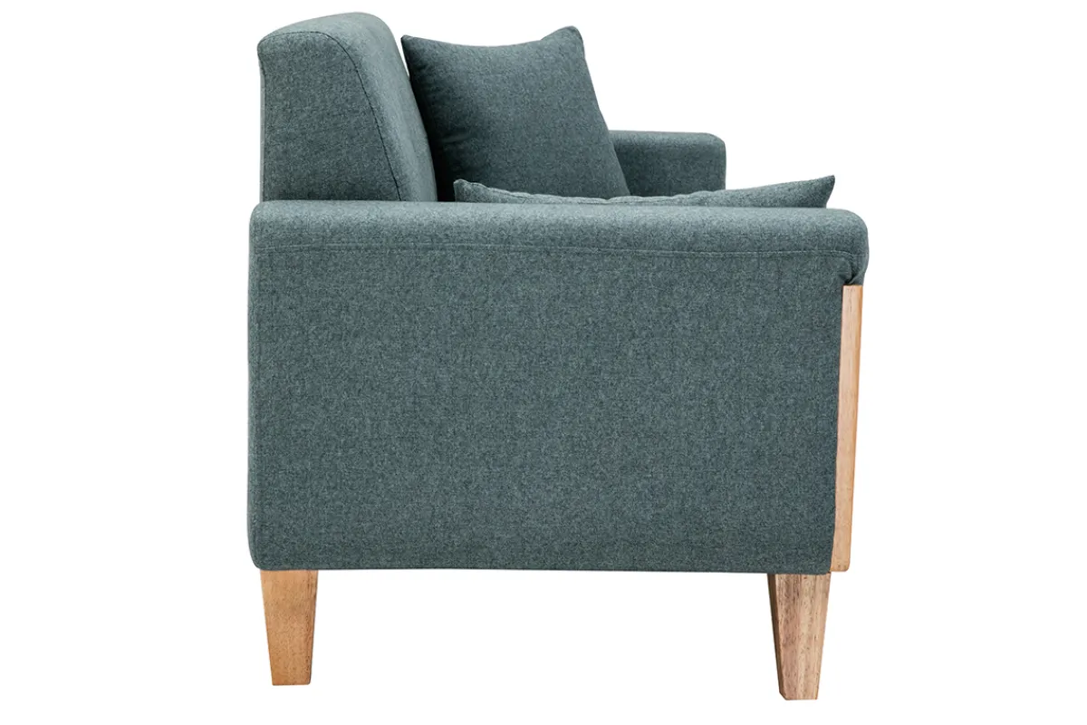 Miliboo Skandinavisches Sofa 3-Sitzer aus graugrünem Stoff und hellem Holz FJORD* Design-sofas