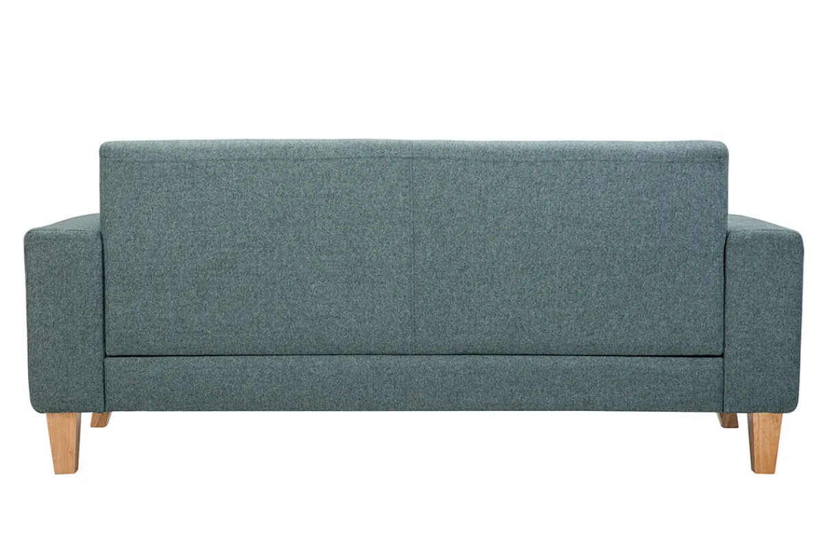 Miliboo Skandinavisches Sofa 3-Sitzer aus graugrünem Stoff und hellem Holz FJORD* Design-sofas