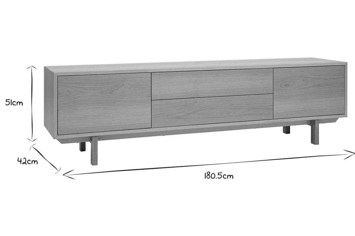 Miliboo Skandinavisches TV-Möbel aus hellem Holz B180cm SID* Tv-lowboards