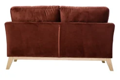Miliboo Skandinavisches Zweisitzer-Sofa mit abnehmbarem Bezug und bordeauxrotem Samt OSLO* Design-sofas