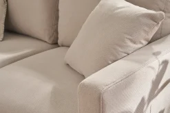 Miliboo Sofa aus beigem Stoff und hellem Holz 3-Sitzer MUNIK* Design-sofas