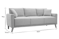 Miliboo Sofa aus beigem Stoff und hellem Holz 3-Sitzer MUNIK* Design-sofas