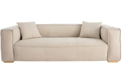 Miliboo Sofa aus naturfarbenem Stoff mit Samteffekt 3-Sitzer COBAIN* Design-sofas