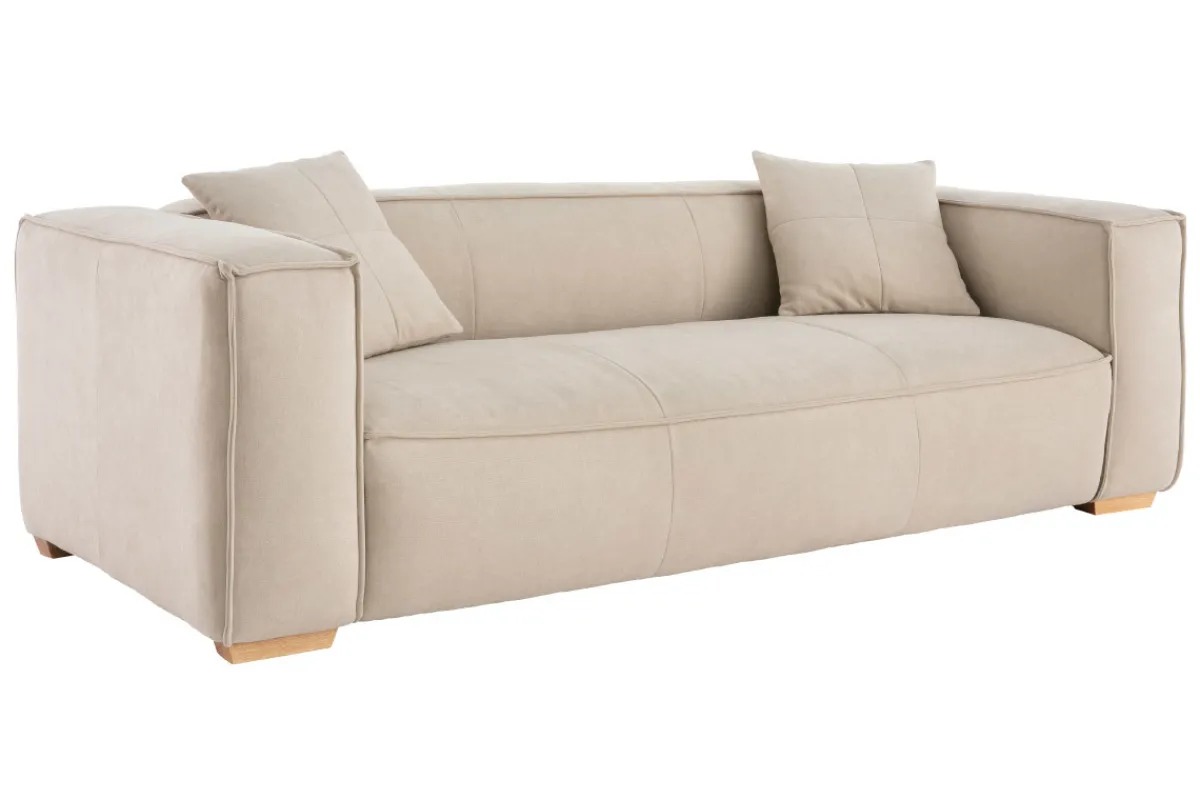 Miliboo Sofa aus naturfarbenem Stoff mit Samteffekt 3-Sitzer COBAIN* Design-sofas