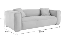 Miliboo Sofa aus naturfarbenem Stoff mit Samteffekt 3-Sitzer COBAIN* Design-sofas