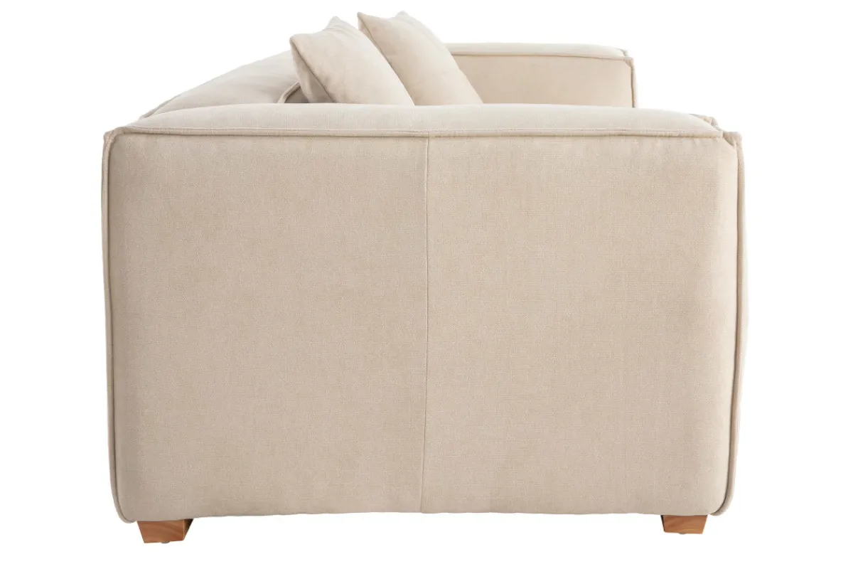 Miliboo Sofa aus naturfarbenem Stoff mit Samteffekt 3-Sitzer COBAIN* Design-sofas