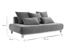 Miliboo Sofa aus terracottafarbenem Stoff mit Samteffekt und hellem Holz 3-Sitzer B200 cm ODEON* Design-sofas