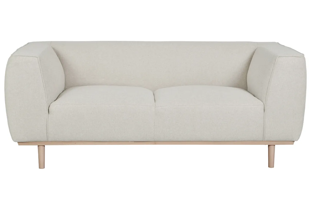 Miliboo Sofa beiger Stoff und Holz 2-3 Sitzer MORRIS* Design-sofas