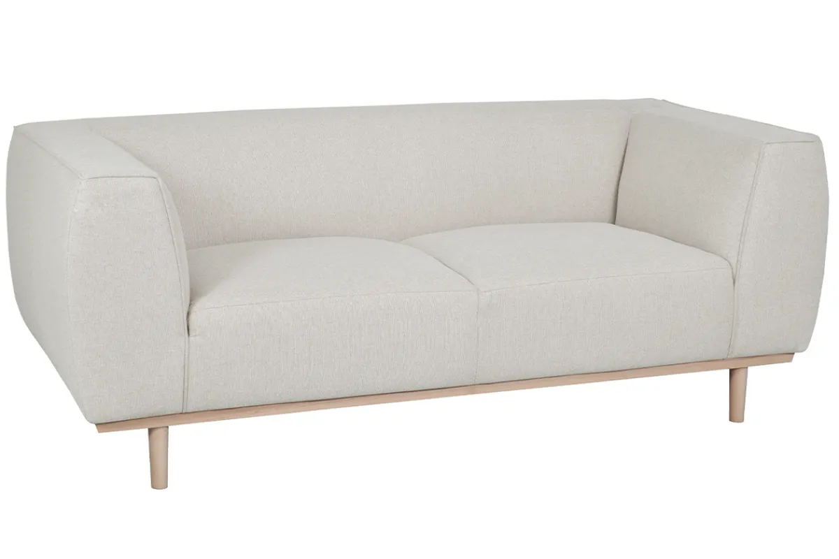 Miliboo Sofa beiger Stoff und Holz 2-3 Sitzer MORRIS* Design-sofas
