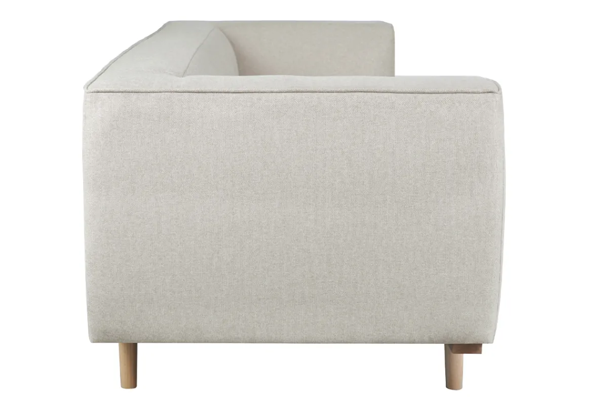 Miliboo Sofa beiger Stoff und Holz 2-3 Sitzer MORRIS* Design-sofas