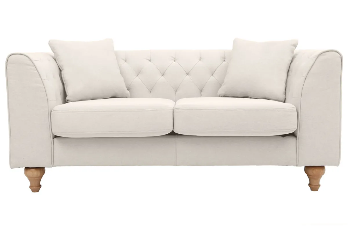 Miliboo Sofa klassisch Stoff 2-Sitzer Naturfarben MONTAIGNE* Design-sofas