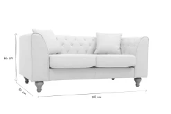 Miliboo Sofa klassisch Stoff 2-Sitzer Naturfarben MONTAIGNE* Design-sofas