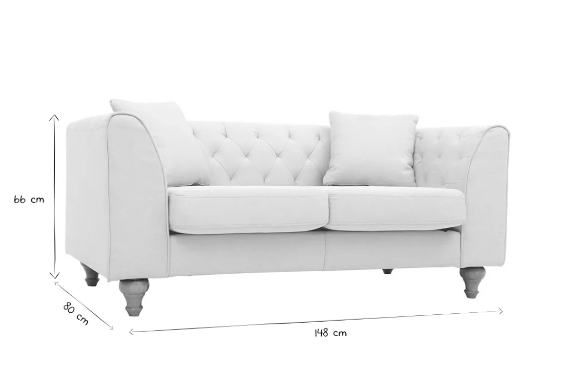 Miliboo Sofa klassisch Stoff 2-Sitzer Naturfarben MONTAIGNE* Design-sofas