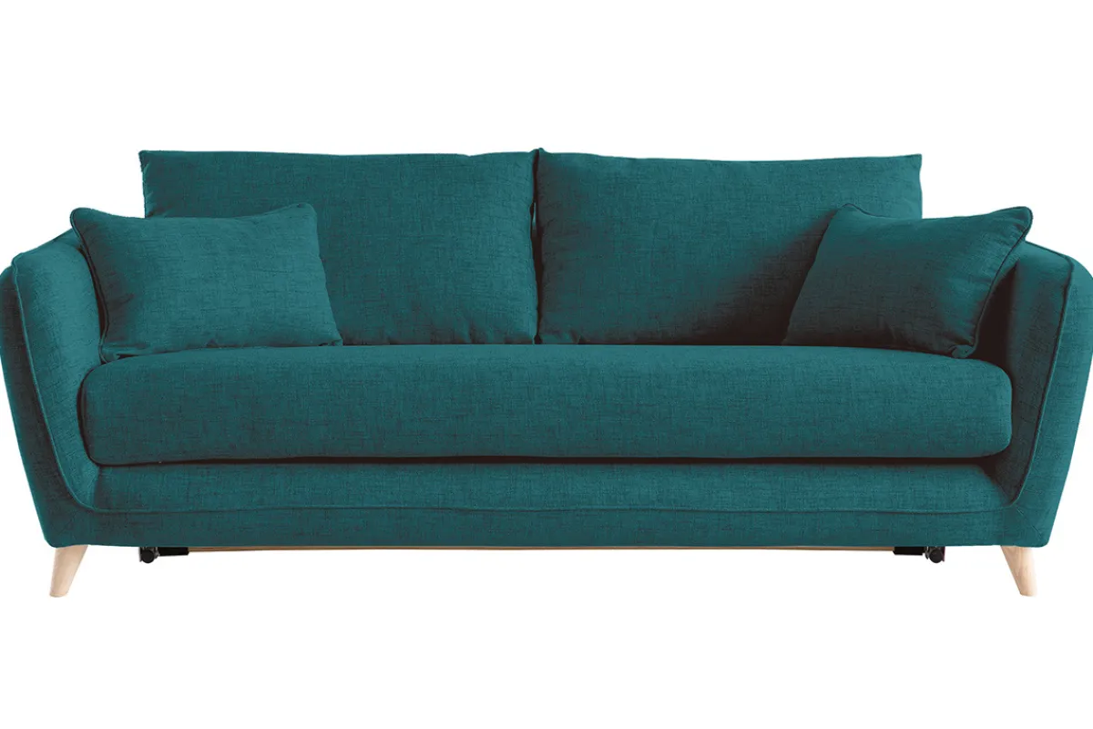Miliboo Sofa skandinavisch 3 Plätze pfauenblau CREEP* Schlafsofas