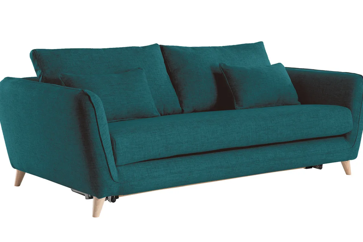 Miliboo Sofa skandinavisch 3 Plätze pfauenblau CREEP* Schlafsofas