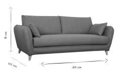 Miliboo Sofa skandinavisch 3 Plätze pfauenblau CREEP* Schlafsofas