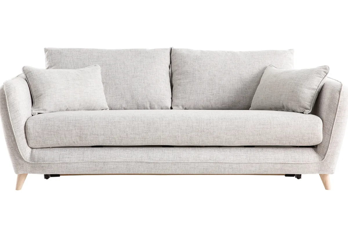 Miliboo Sofa skandinavisch 3 Plätze hellgrau-meliert CREEP* Schlafsofas