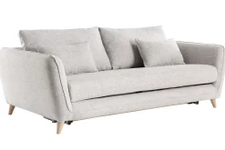 Miliboo Sofa skandinavisch 3 Plätze hellgrau-meliert CREEP* Schlafsofas