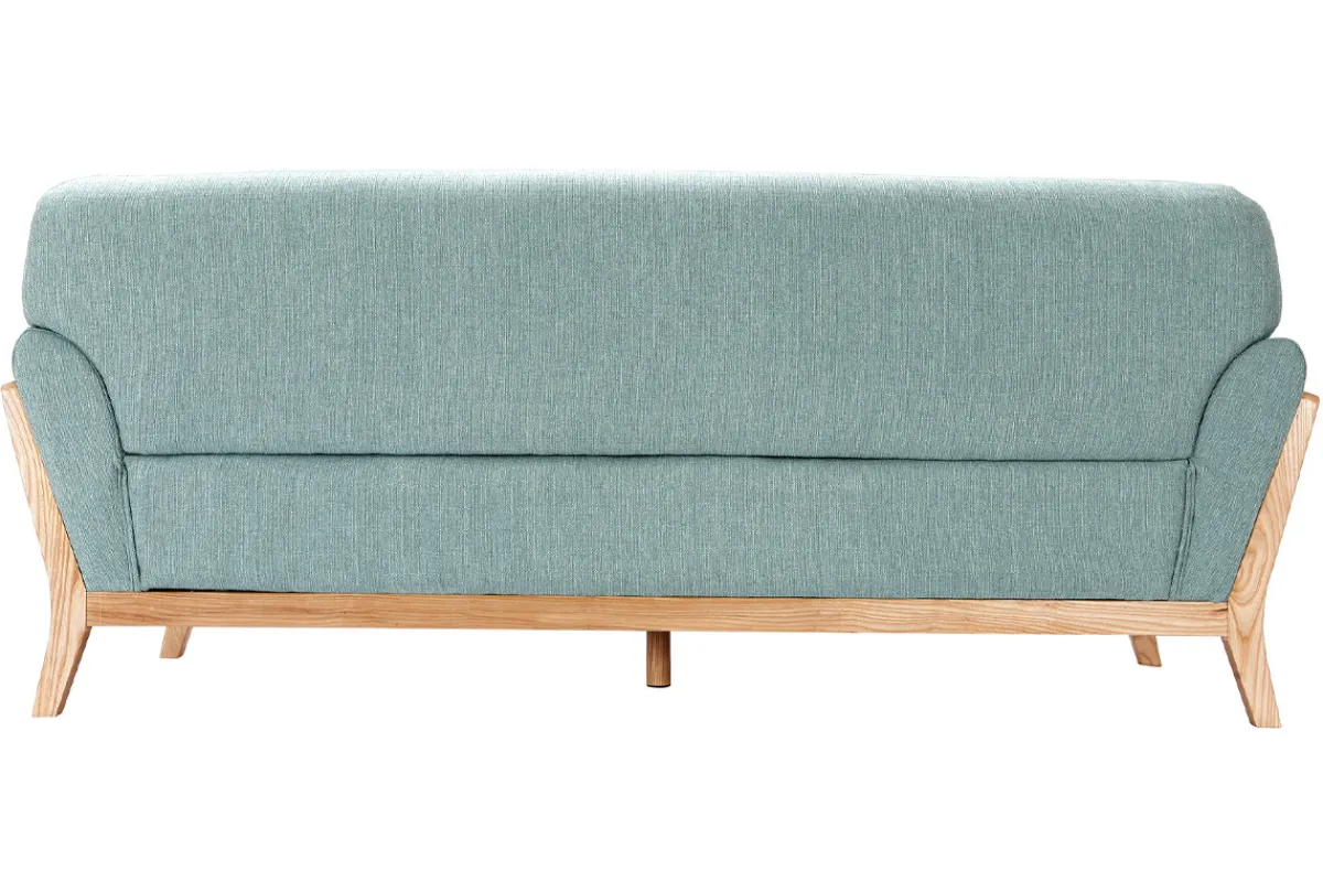 Miliboo Sofa skandinavisch 3 Plätze Lagunenblau Holzbeine YOKO* Design-sofas