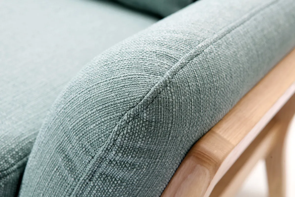 Miliboo Sofa skandinavisch 3 Plätze Lagunenblau Holzbeine YOKO* Design-sofas