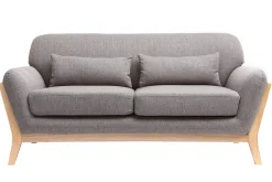 Miliboo Sofa skandinavisch 2 Plätze Grau Holzbeine YOKO* Design-sofas
