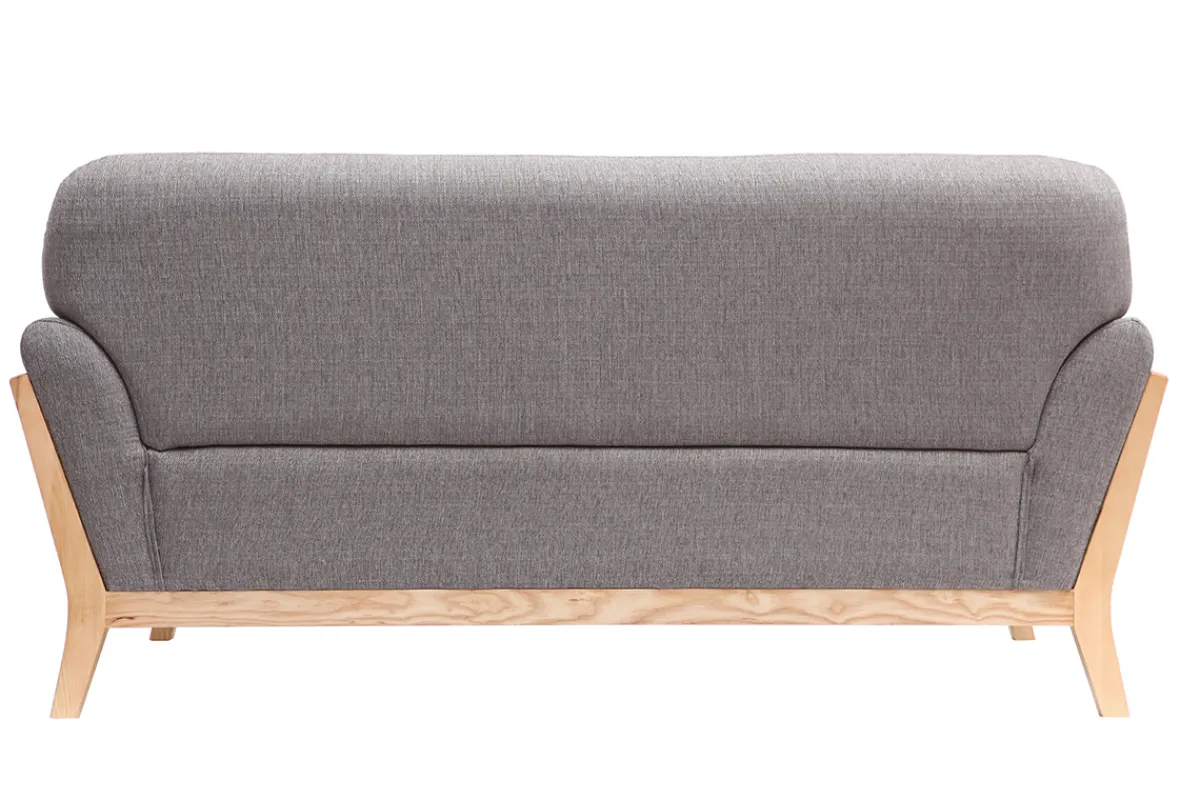 Miliboo Sofa skandinavisch 2 Plätze Grau Holzbeine YOKO* Design-sofas
