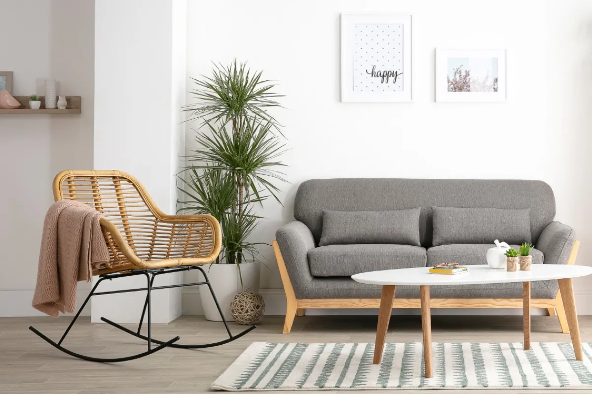 Miliboo Sofa skandinavisch 2 Plätze Grau Holzbeine YOKO* Design-sofas
