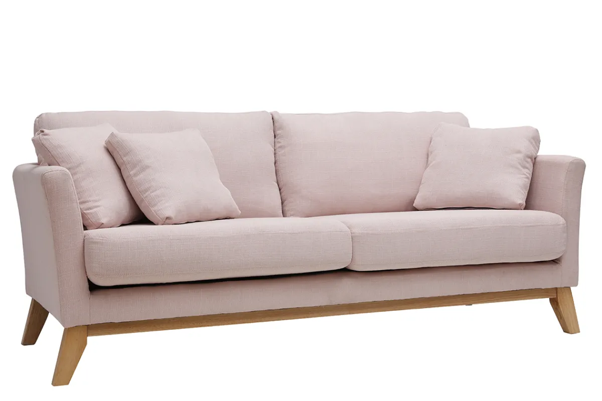 Miliboo Sofa skandinavisch 3 Plätze Bezug abnhembar Rosa OSLO* Design-sofas